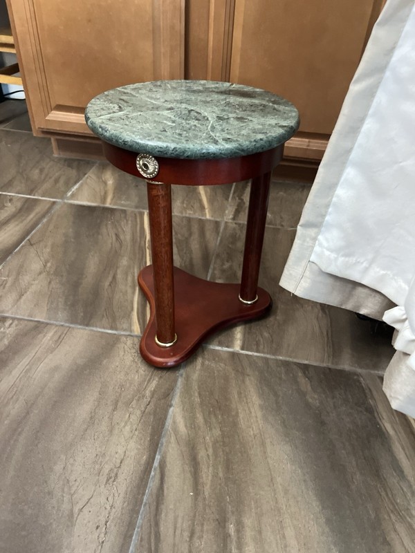Mid 20th Century Regency Style Marble Pedestal Side Table from bombay company