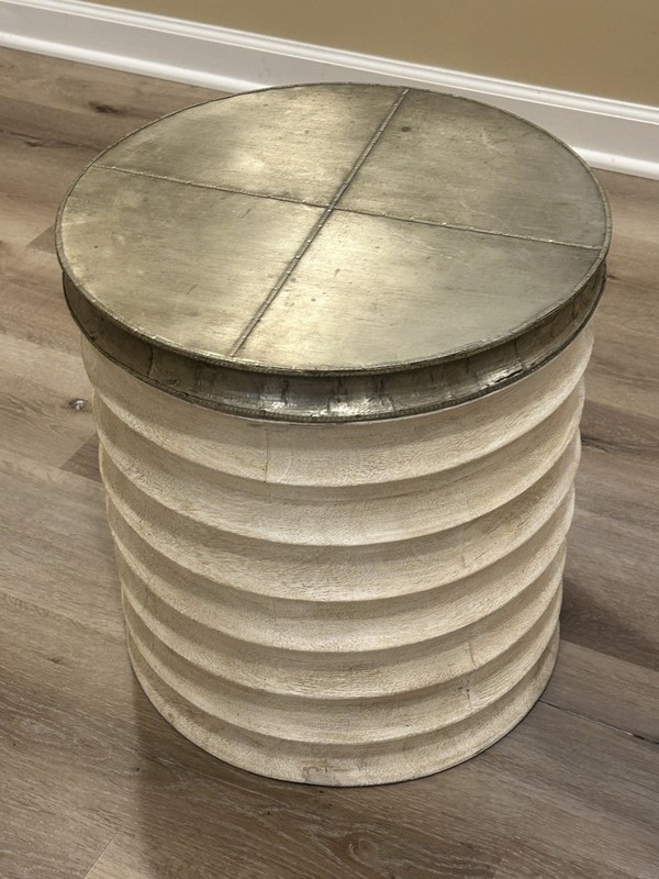 Pair Of Palecek End Tables/Storage Stools Or Planters gallery