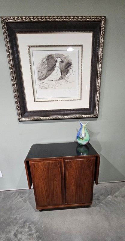 Mid-Century Modern Walnut Rolling Bar Cart By Jack Cartwright For Founders