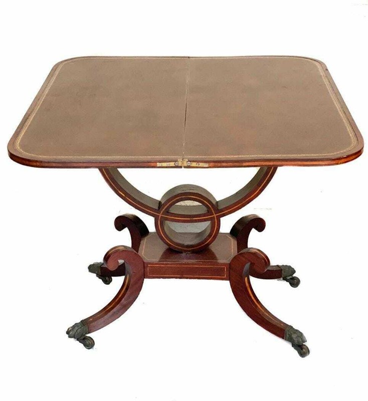 English Flip Top Foldable Table c1900 gallery