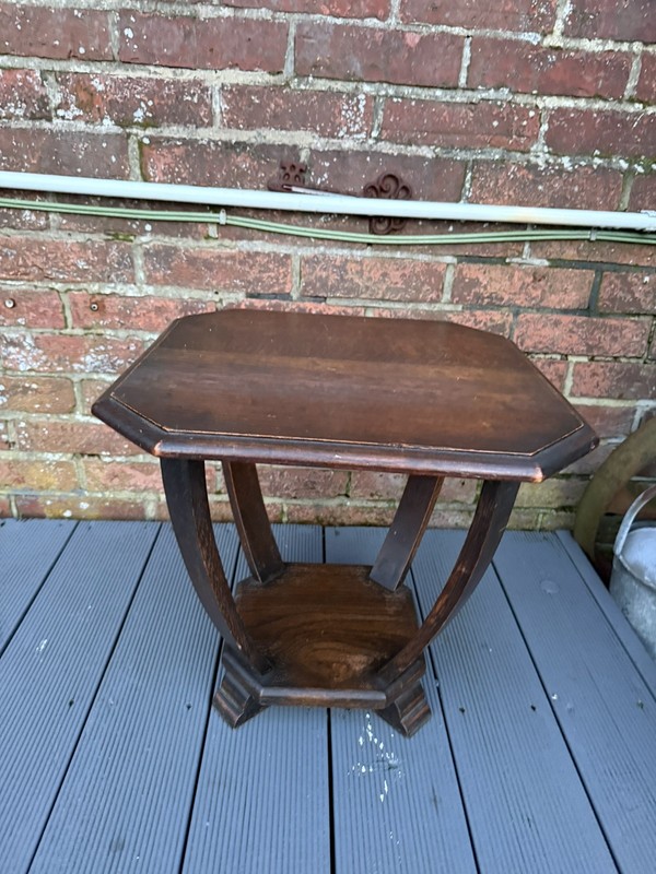 Antique Art Deco 2 Tier Side Table Lamp Table Plant Stand Coffee Table gallery