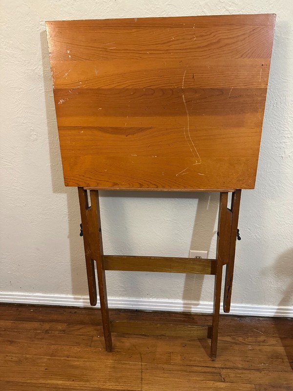 Vintage Wood Anco Bilt Collapsible Drafting Table Folds Very Nice gallery