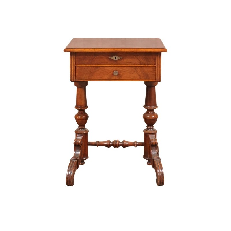 20th Century Double Pedestal English Sewing Table