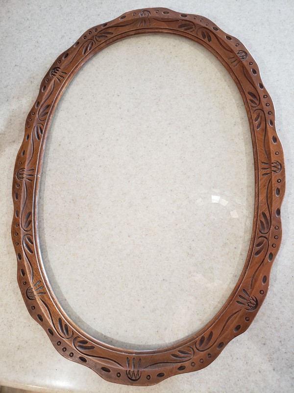 Antique Vintage Walnut Carved Coffee Table With Glass Serving Tray Local Pickup gallery