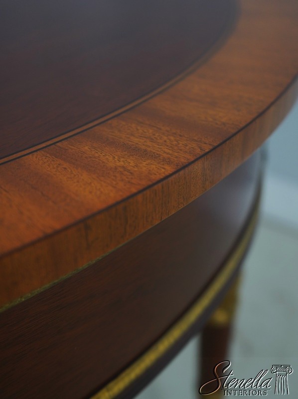 L72012: KINDEL Louis XVI Style Mahogany Demilune Console Table 2 of 2 gallery