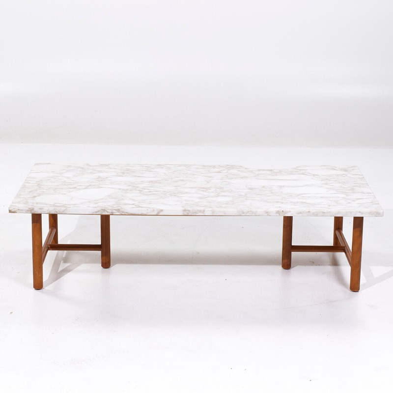 T.H. Robsjohn Gibbings for Widdicomb Mid Century Marble Coffee Table gallery