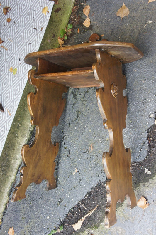 Vintage Arts & Crafts Hand-Crafted Style Wood Telephone Accent Parlor Table gallery