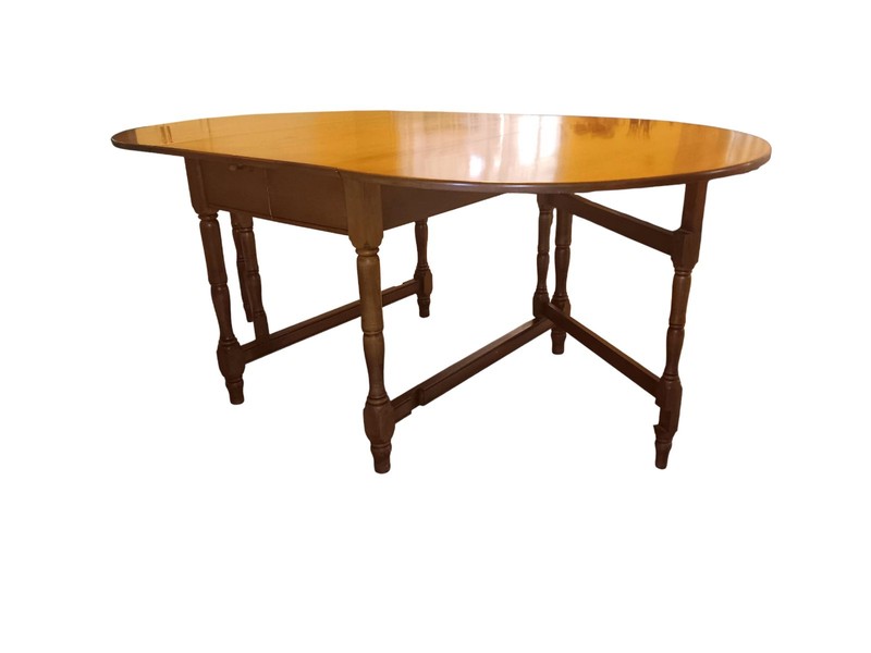 Large Solid Wood Drop Leaf Swing Gate Leg Diningroom Table gallery