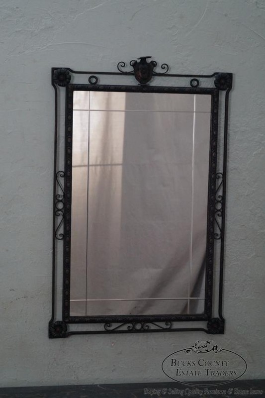 Marble & Cast Iron Console Table w/ Mirror Oscar Bach gallery