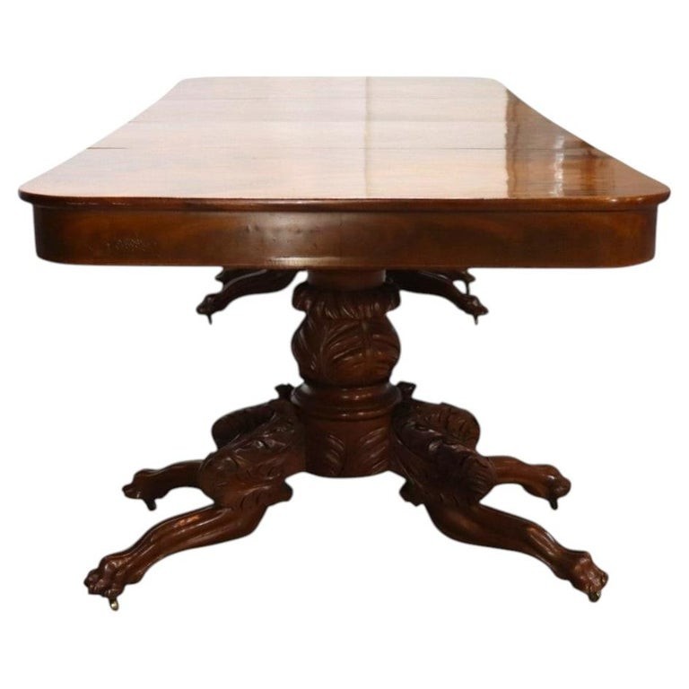 Classical Quervelle Inspired Drop-Leaf & Claw Foot Mahogany Banquet Table c1840