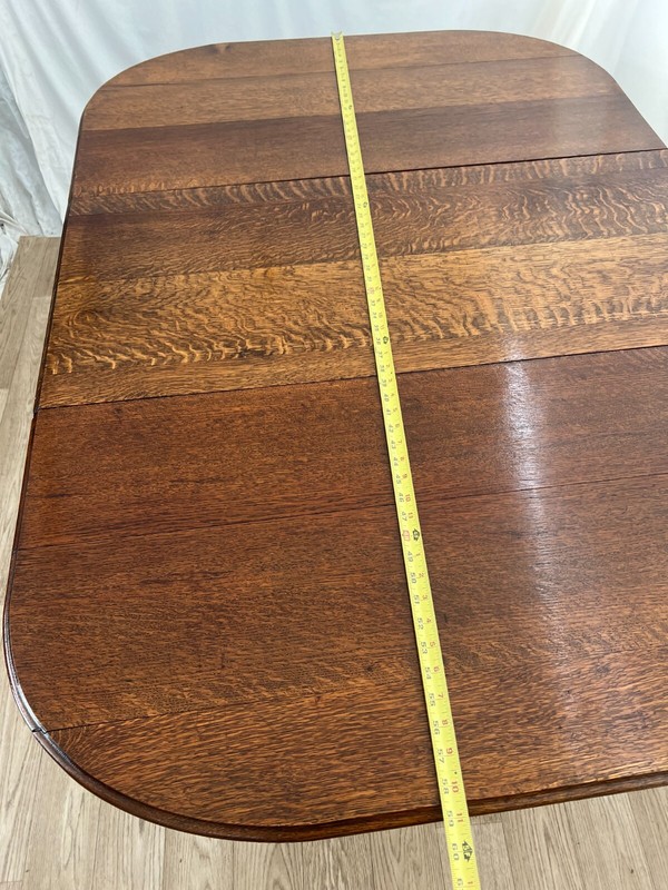 Antique Barley Twist Gate Leg Kitchen Table Drop side Leaf Rectangle Tiger Oak gallery