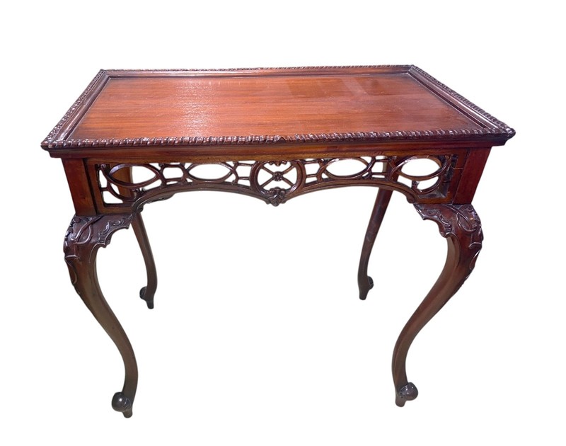 #206/207 Vintage Chippendale Style Carved Mahogany Side Table /Console 31" H gallery