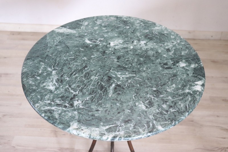 20th Century Italian Side Table in Iron with Marble Top gallery