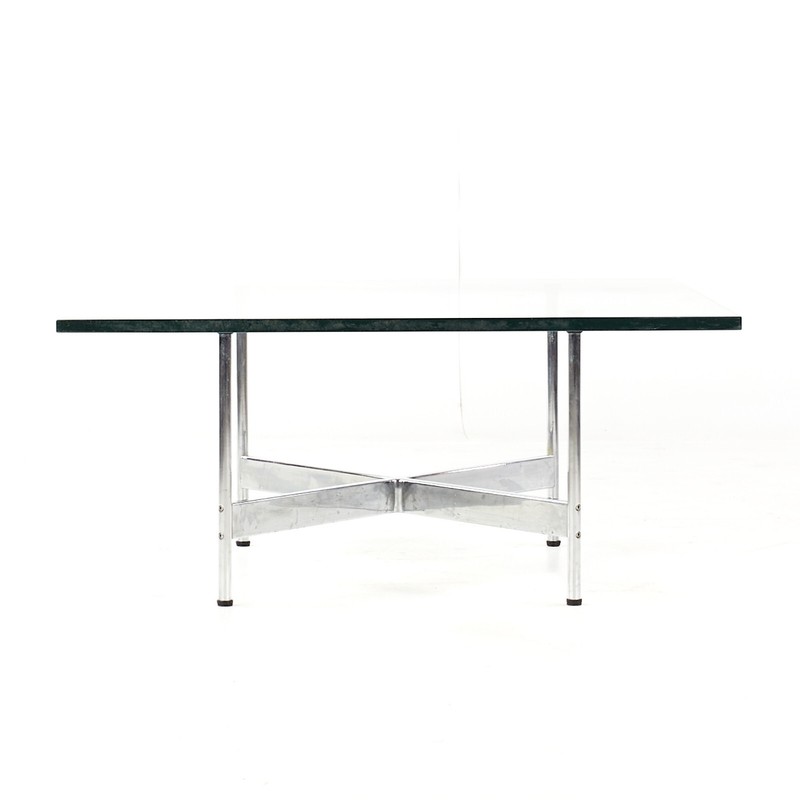 Laverne International Mid Century Chrome and Glass Coffee Table gallery