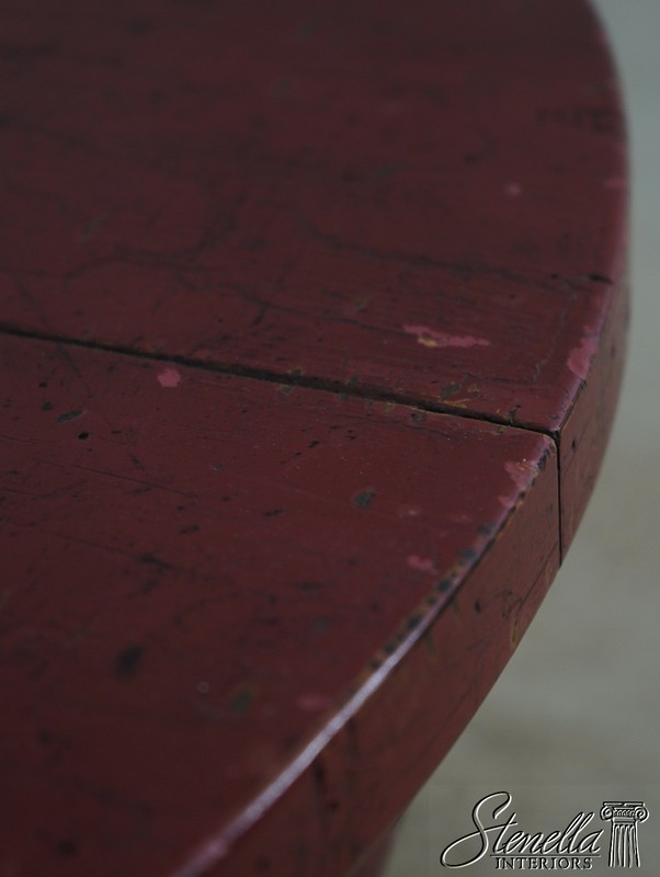 L73346: Round Red Painted Primitive Side Table gallery