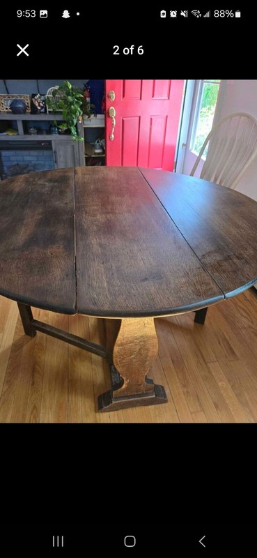 1886 English Oak Gate Leg Table gallery