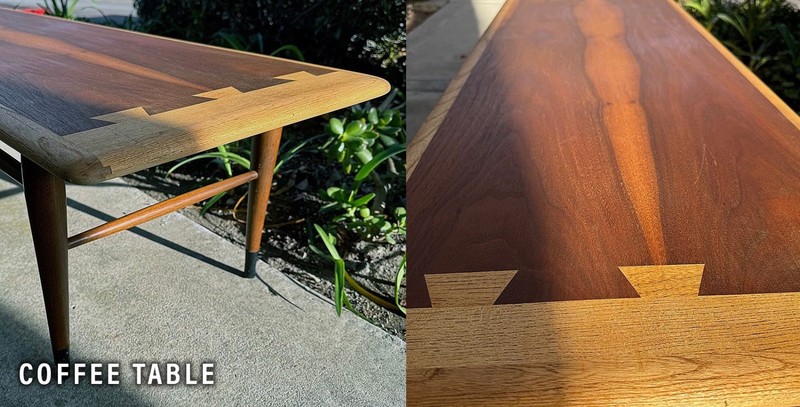 1960s Mid-Century Lane Acclaim Walnut Dovetail Coffee & Side Table w/Drawer Set gallery
