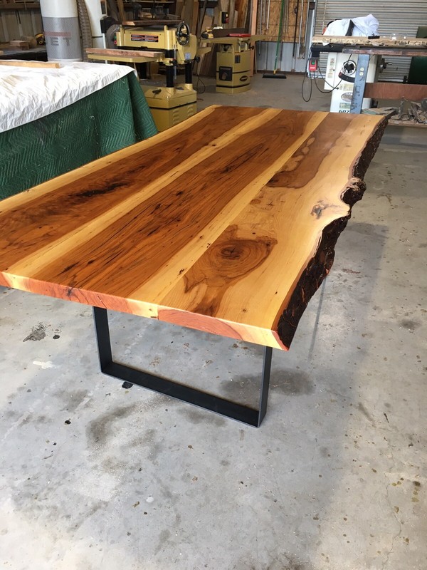 Solid Pecan Wood Live Edge Dining Conference Room Table TOP NO BASE