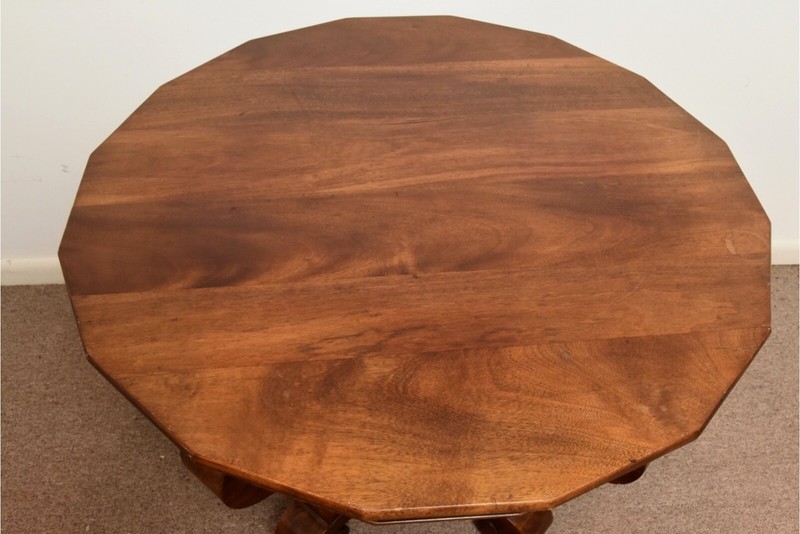 Antique Mahogany Pedestal Center Hall Table On Castors gallery