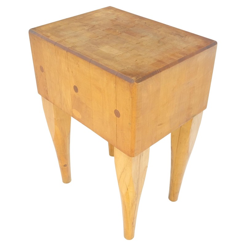 Heavy Vintage Solid Maple Rectangle Butcher Block Table 1970s CLEAN!