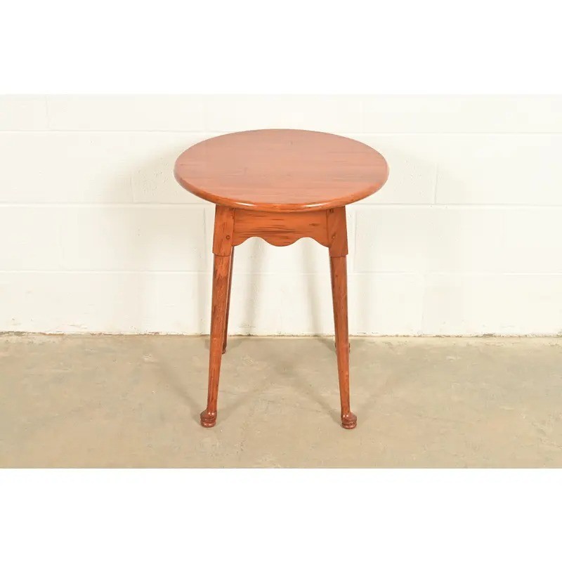 Ethan Allen Style Queen Anne Solid Walnut Tea Table or Occasional Side Table gallery
