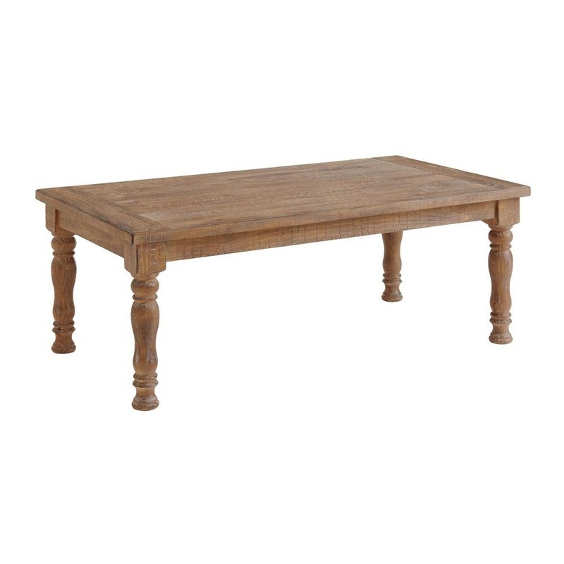 Turned Leg Coffee Table, 52×28 in Sandwash