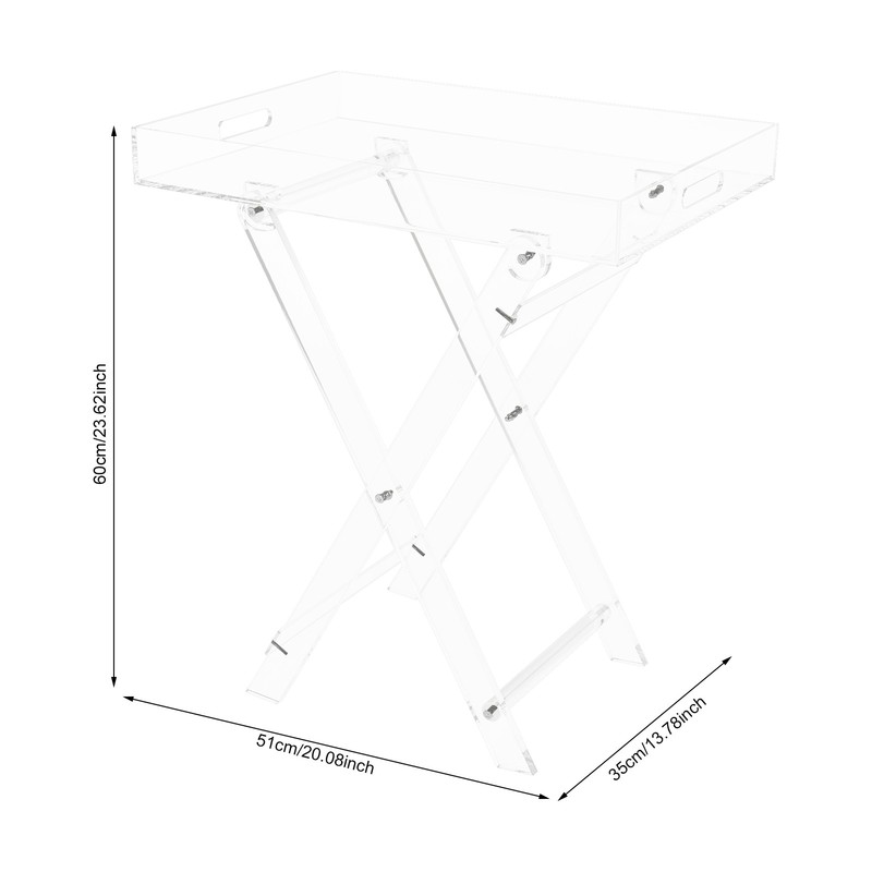 Furniture Acrylic Folding Tray Table, Side End Table, Clear Modern Tray Table gallery