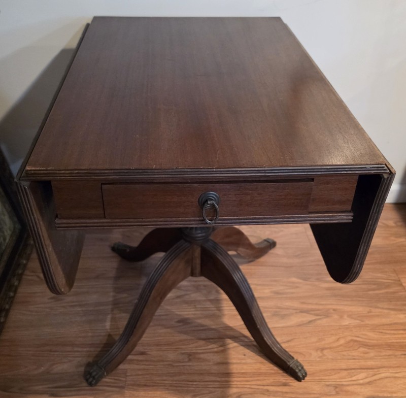 Georgia III Style Mahogany Drop Leaf Table With Claw Feet gallery