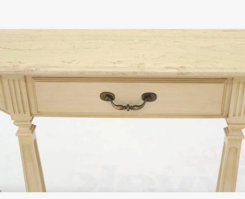 Beautiful RARE Ethan Allen Manor Console Table w/Marble top Vintage circa 1970’s gallery