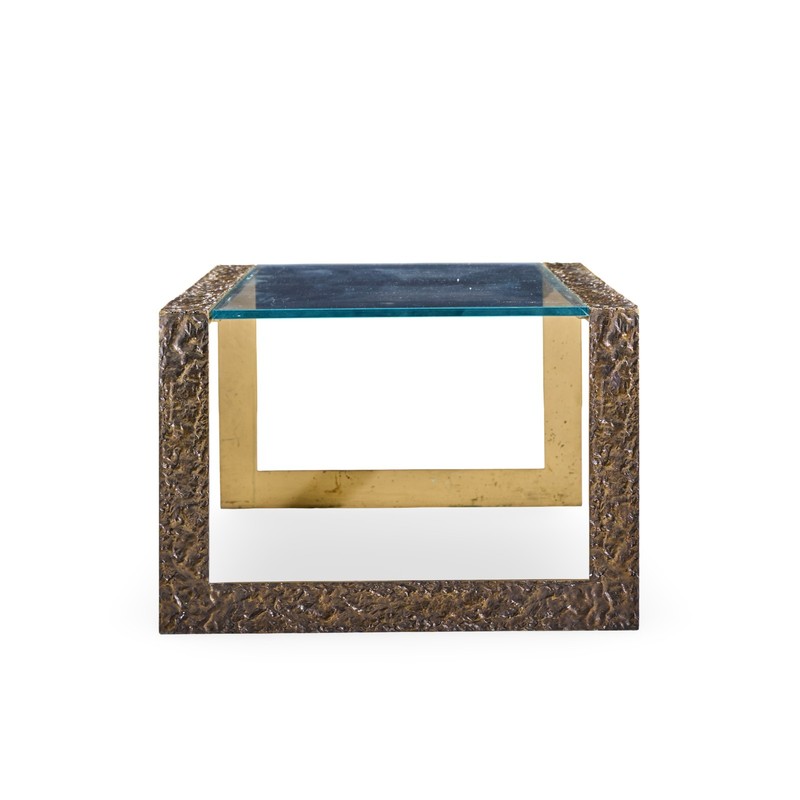 Thomas Pheasant for Baker Furniture Pompeii Bronzed Brass Coffee Table gallery