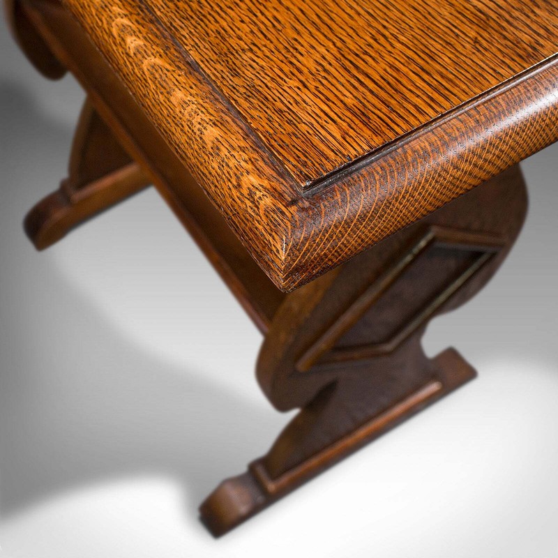 Antique Reader's Stand, English, Oak, Side Table, Book Trough, Edwardian, C.1910 gallery