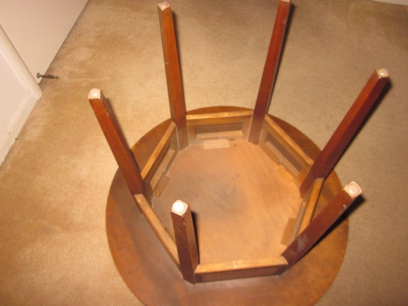 Vintage Solid Wood Cane Accent Table gallery