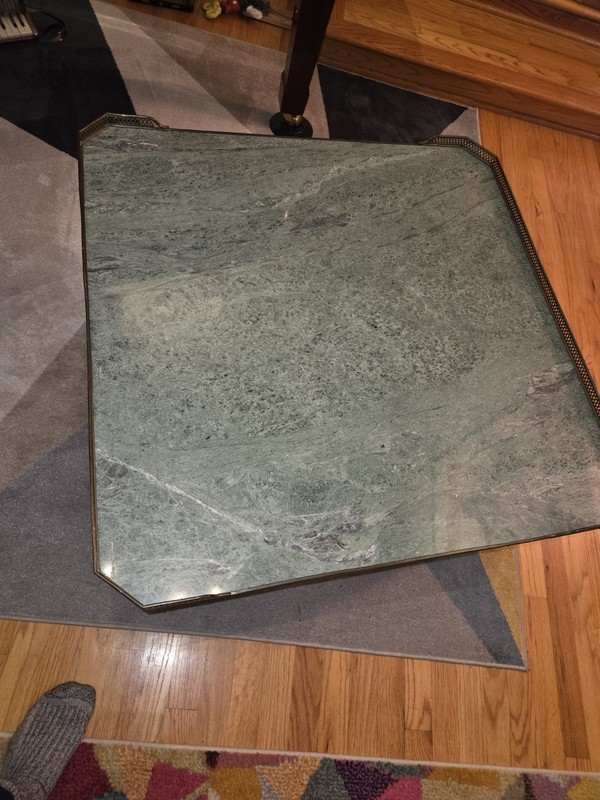EXQUISITE French Green Marble Louis XVI Coffee Table gallery