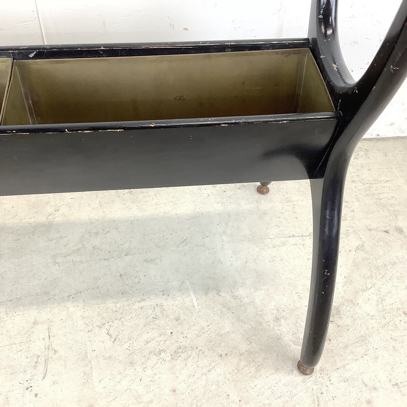Mid-Century Scuptural Base Console Table With Glass Top gallery