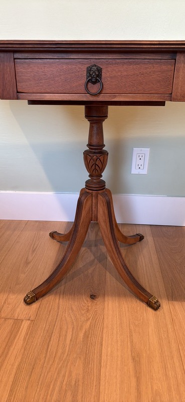 George III Duncan Phyfe Drop Leaf Table Mahogany With Drawer / Claw Feet gallery