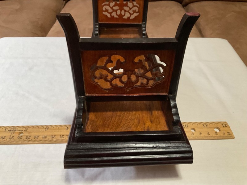 Small vintage Oriental wood dislay table gallery