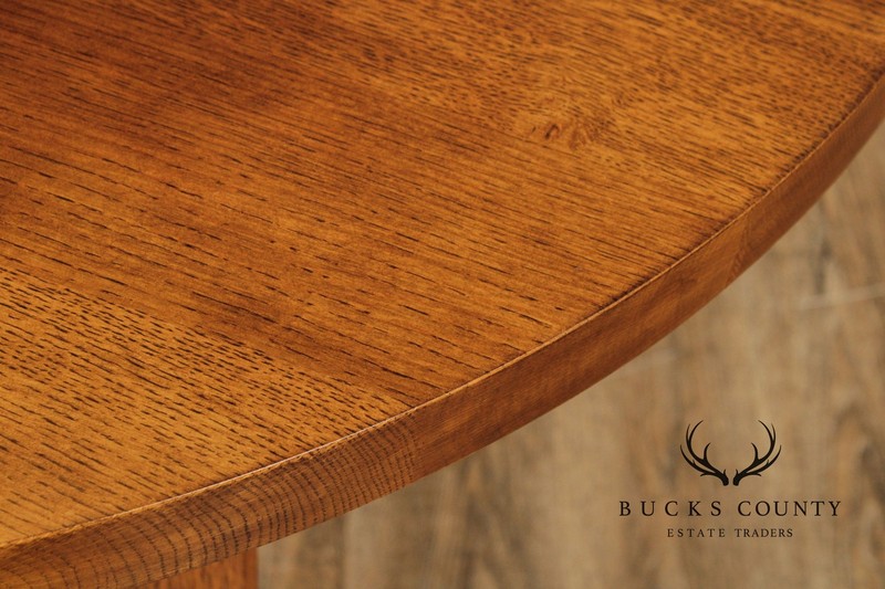 Stickley Mission Collection Round Oak Commemorative Library Table gallery