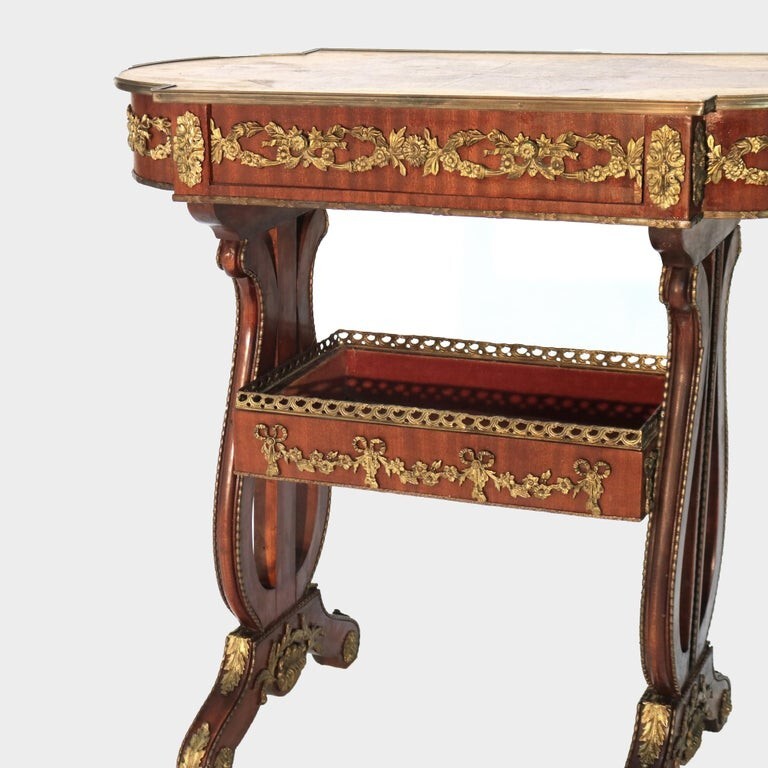 Antique Flame Mahogany, Birds Eye Maple and Ormolu Serving Table C1920 gallery