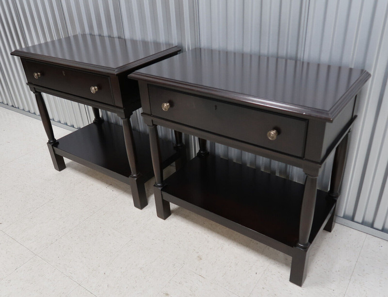 Pair Thomasville Modern Large 2 Tier Bedside Tables gallery