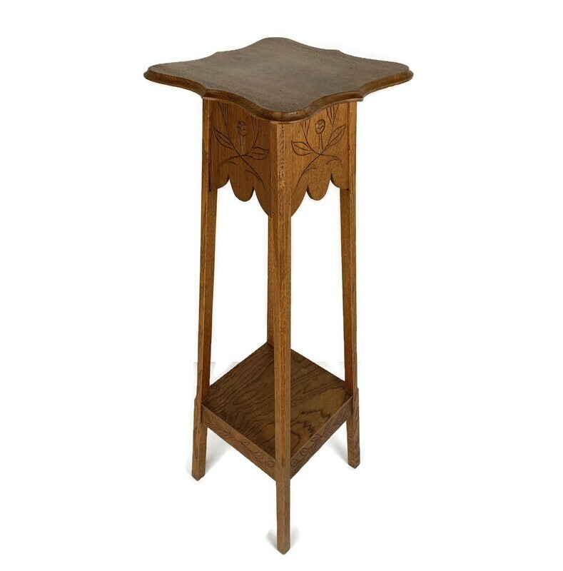 XL Art Nouveau Deco Pedestal Table Plant Flower Stand Side Table Two Tier Barn C