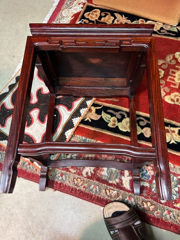 Vintage Rosewood Asian Nesting Tables Set of 3 gallery