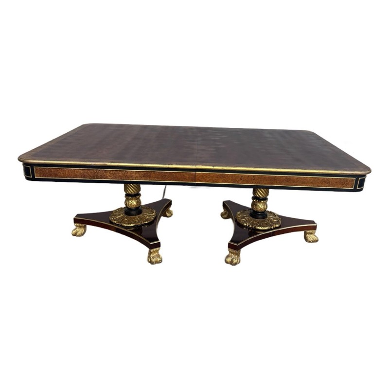 Neoclassical Double Pedestal Dining Table by Baker Furniture
