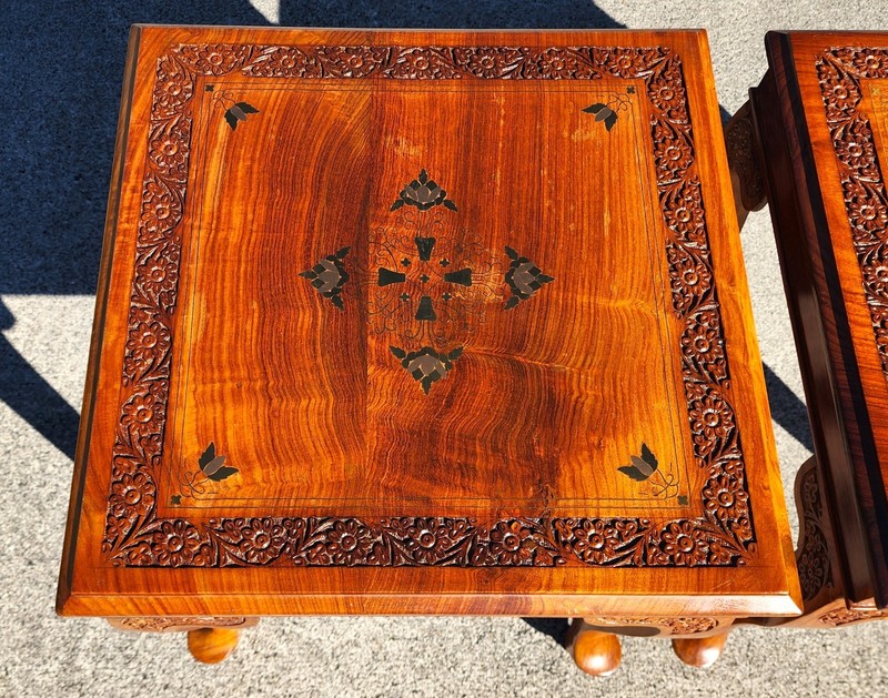 Anglo Indian Walnut Side Tables Pair gallery