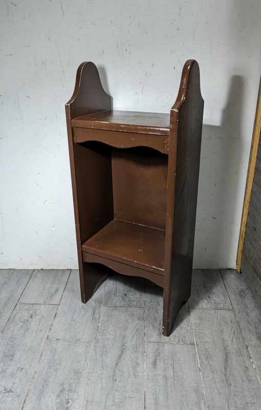 Vintage Rustic Shabby Arts & Crafts Art Deco Style Shelf Table Bedside Cabinet