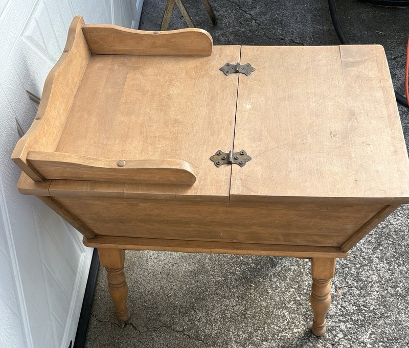 Maple Dough Proofing Sewing Box End Table Early American Style Vintage gallery