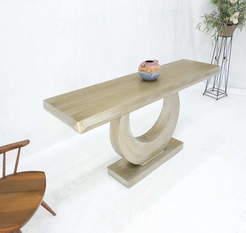 Large 37"h Silvered Patinated Lacquered Welded Steel Heavy Console Table MINT gallery