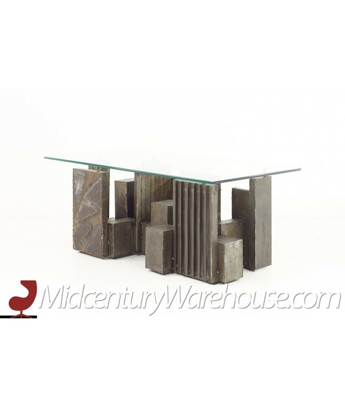 Paul Evans Style Mid Century Steel Coffee Table gallery