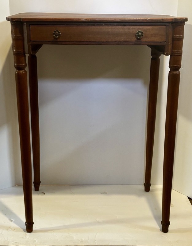 Early American Federal Ladies Work Table/Sewing Stand 2 Drawers Fabric Work Bag gallery