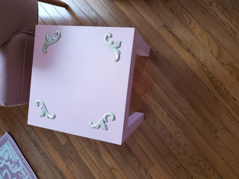 pink with gold accents side table gallery
