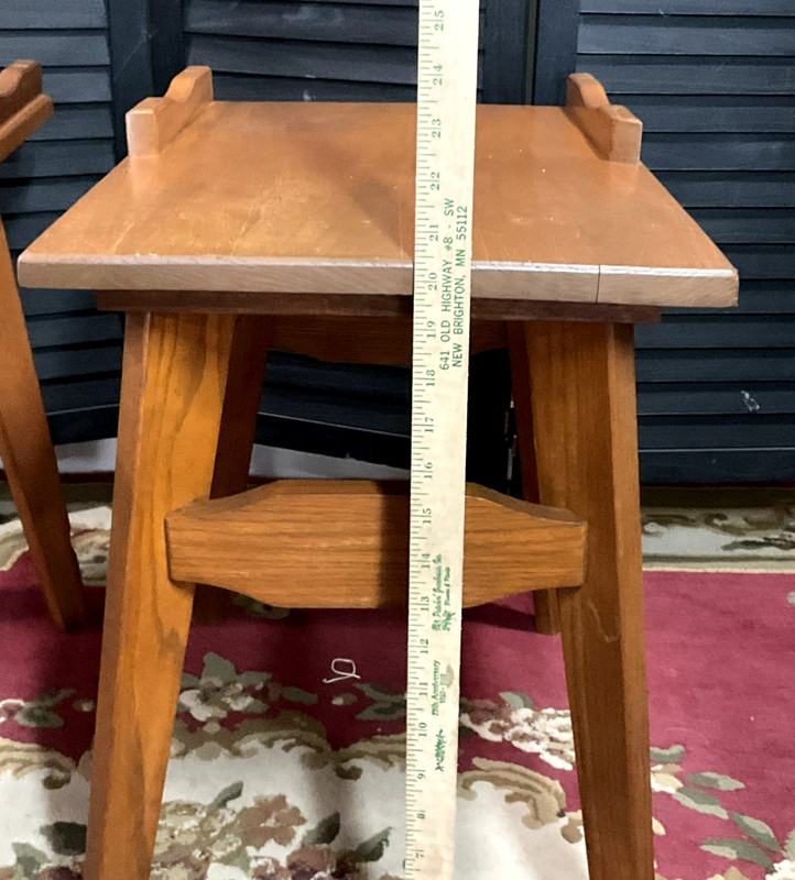 Vintage 1950s Hardwood Mid-Century Modern 21" X 14" Set Of End Table's gallery